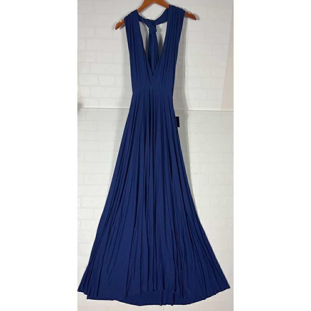 LULUS Womens Tricks of the Trade Blue Maxi Dress size M